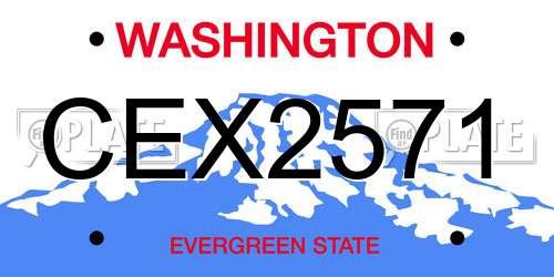 CEX2571 Washington License Plate