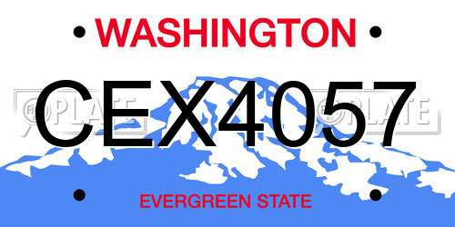 CEX4057 Washington License Plate