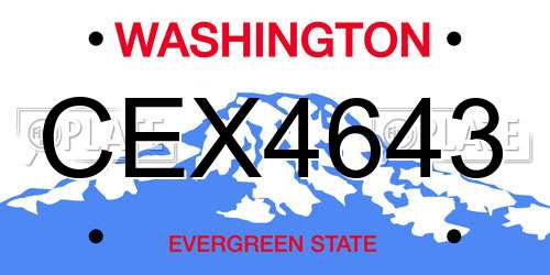 CEX4643 Washington License Plate
