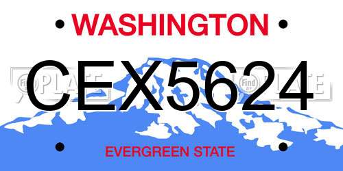 CEX5624 Washington License Plate