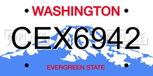 CEX6942 Washington License Plate
