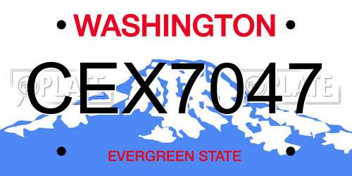 CEX7047 Washington License Plate