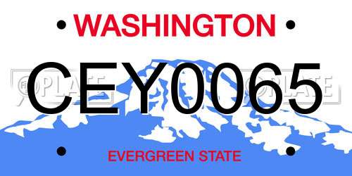 CEY0065 Washington License Plate