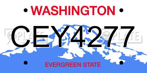CEY4277 Washington License Plate