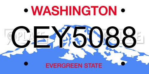 CEY5088 Washington License Plate