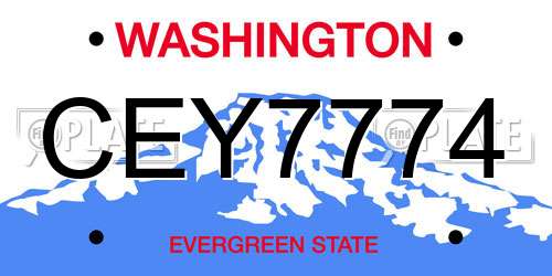 CEY7774 Washington License Plate