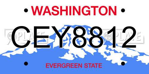 CEY8812 Washington License Plate