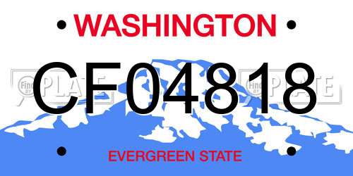 CF04818 Washington License Plate