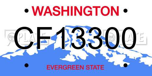 CF13300 Washington License Plate