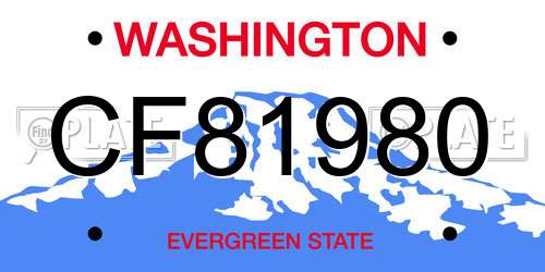 CF81980 Washington License Plate
