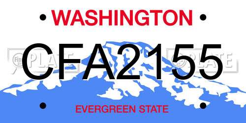 CFA2155 Washington License Plate