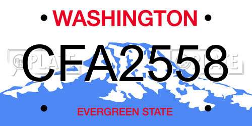 CFA2558 Washington License Plate