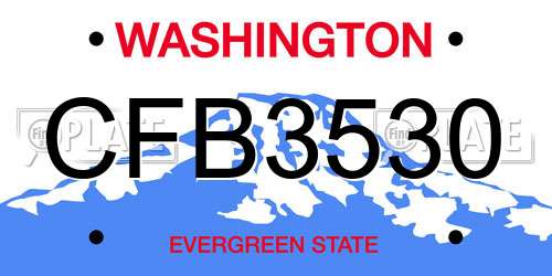 CFB3530 Washington License Plate