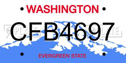 CFB4697 Washington License Plate