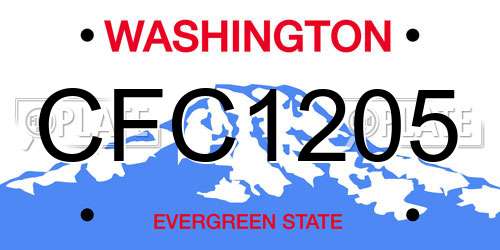 CFC1205 Washington License Plate