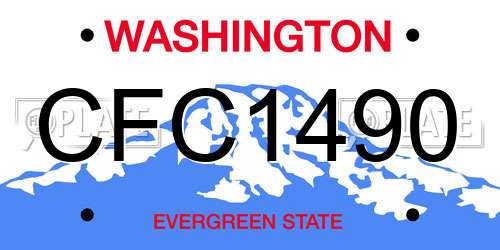 CFC1490 Washington License Plate