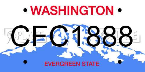 CFC1888 Washington License Plate
