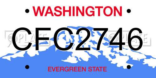 CFC2746 Washington License Plate