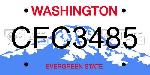 CFC3485 Washington License Plate