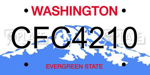 CFC4210 Washington License Plate