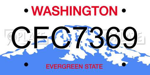 CFC7369 Washington License Plate