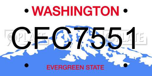 CFC7551 Washington License Plate