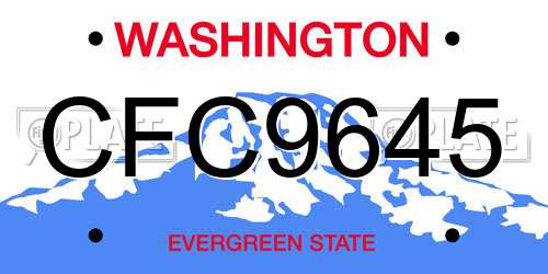 CFC9645 Washington License Plate