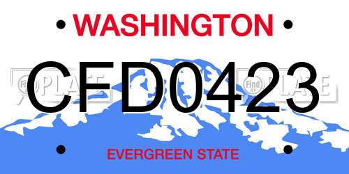 CFD0423 Washington License Plate