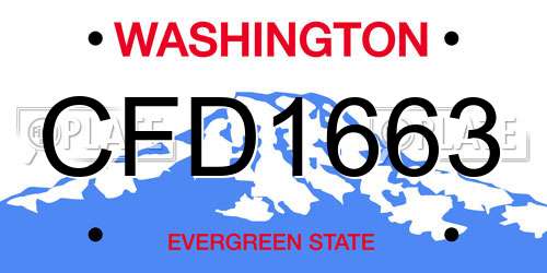 CFD1663 Washington License Plate
