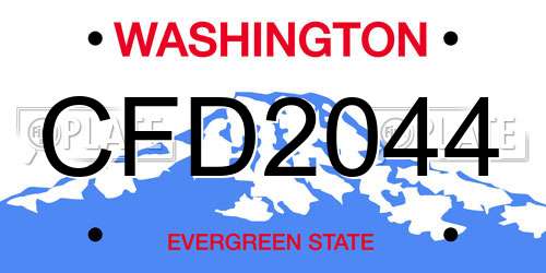 CFD2044 Washington License Plate