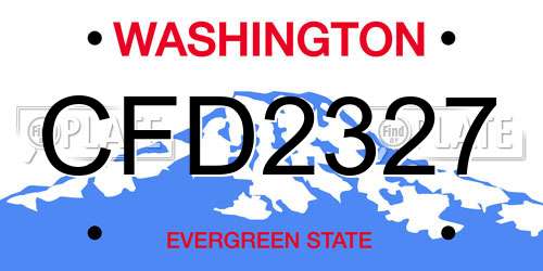CFD2327 Washington License Plate