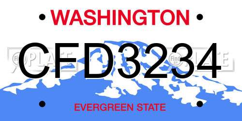 CFD3234 Washington License Plate