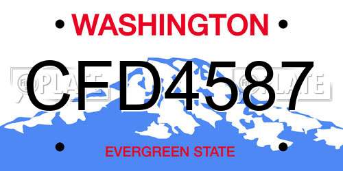 CFD4587 Washington License Plate
