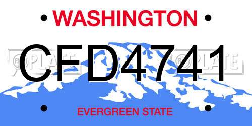 CFD4741 Washington License Plate