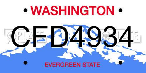 CFD4934 Washington License Plate