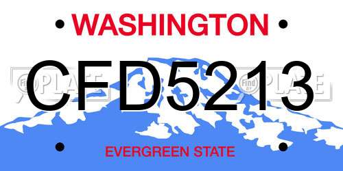 CFD5213 Washington License Plate