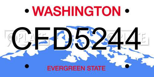 CFD5244 Washington License Plate