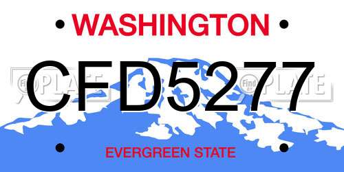 CFD5277 Washington License Plate