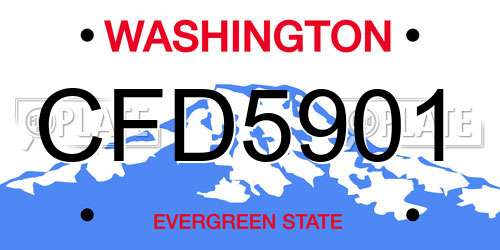 CFD5901 Washington License Plate