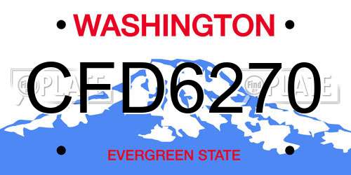 CFD6270 Washington License Plate