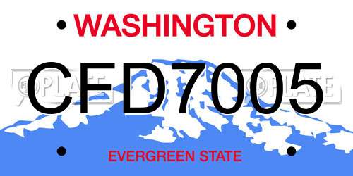 CFD7005 Washington License Plate