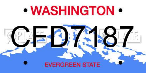 CFD7187 Washington License Plate