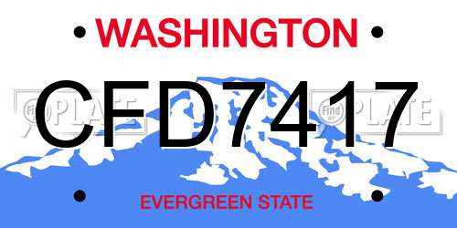 CFD7417 Washington License Plate