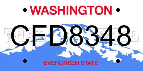 CFD8348 Washington License Plate