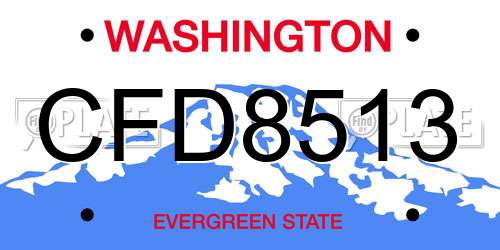 CFD8513 Washington License Plate
