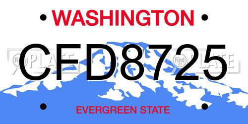 CFD8725 Washington License Plate