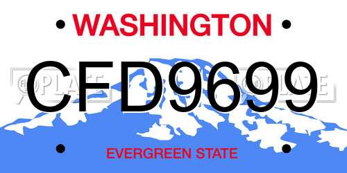 CFD9699 Washington License Plate