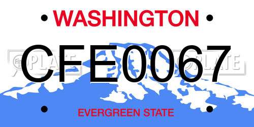 CFE0067 Washington License Plate