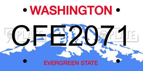 CFE2071 Washington License Plate