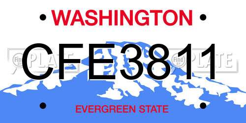 CFE3811 Washington License Plate